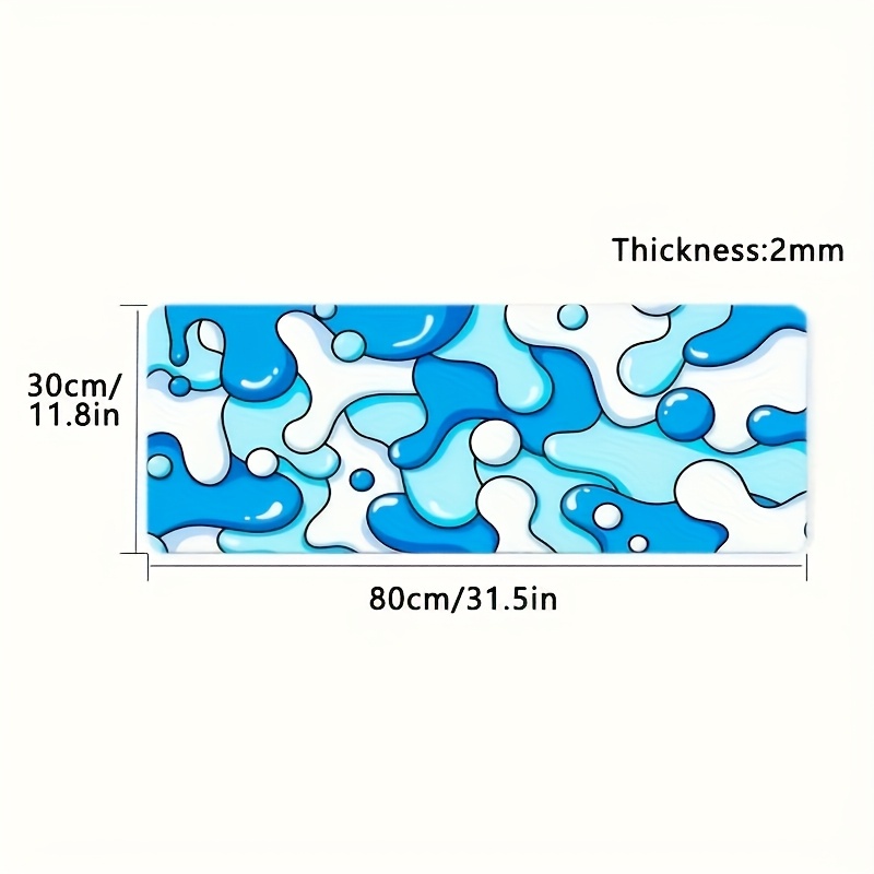 TEMU Pattern Extended Mouse Pad - Rubber Base, Resistant, Comfortable And Durable, Oblong Gaming Mat For Desktop And Laptop | Artistic Desk Mat |