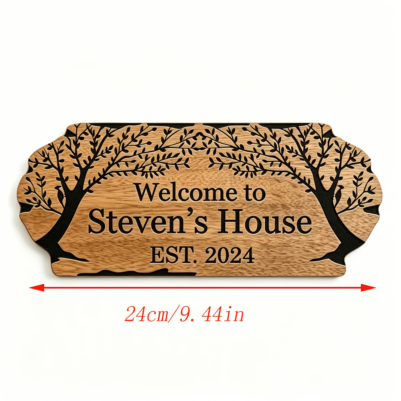 TEMU Personalized Custom Wooden Address Plaque - Farmhouse Style House Number Sign With Name/number, Polished Suitable For Home Entryway, Porch, Yard