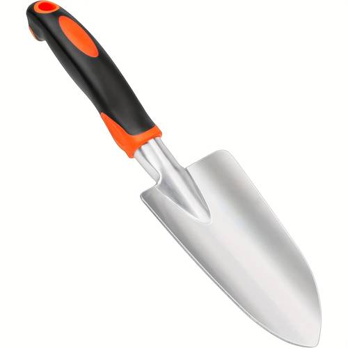 ergonomic garden hand shovel heavy duty metal gardening spade with anti rust ergonomic handle for digging and soil moving durable manual gardening tool orange