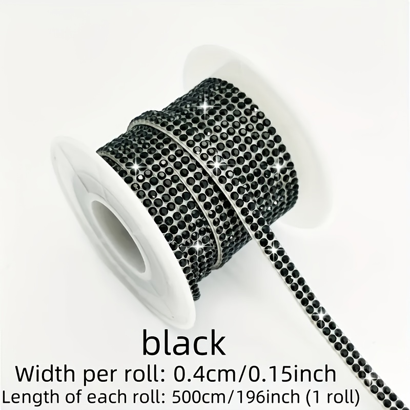 TEMU 2-row 5m Self-adhesive Crystal Rhinestone Ribbon Strip, Diy Ice-out Shiny Sticker Roll, Suitable For Crafts, Phone And Car Decoration, Christmas