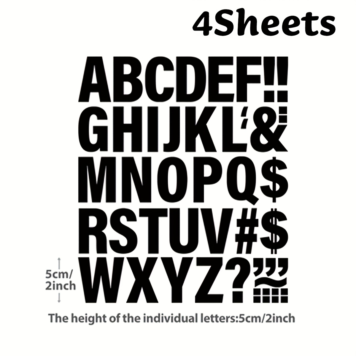 TEMU 4sheet Letters And Symbols Iron On Patch With Colors Black White Red Yellow Blue Green -washable & Not To Fading, Heat Transfer Sticker Cuttable