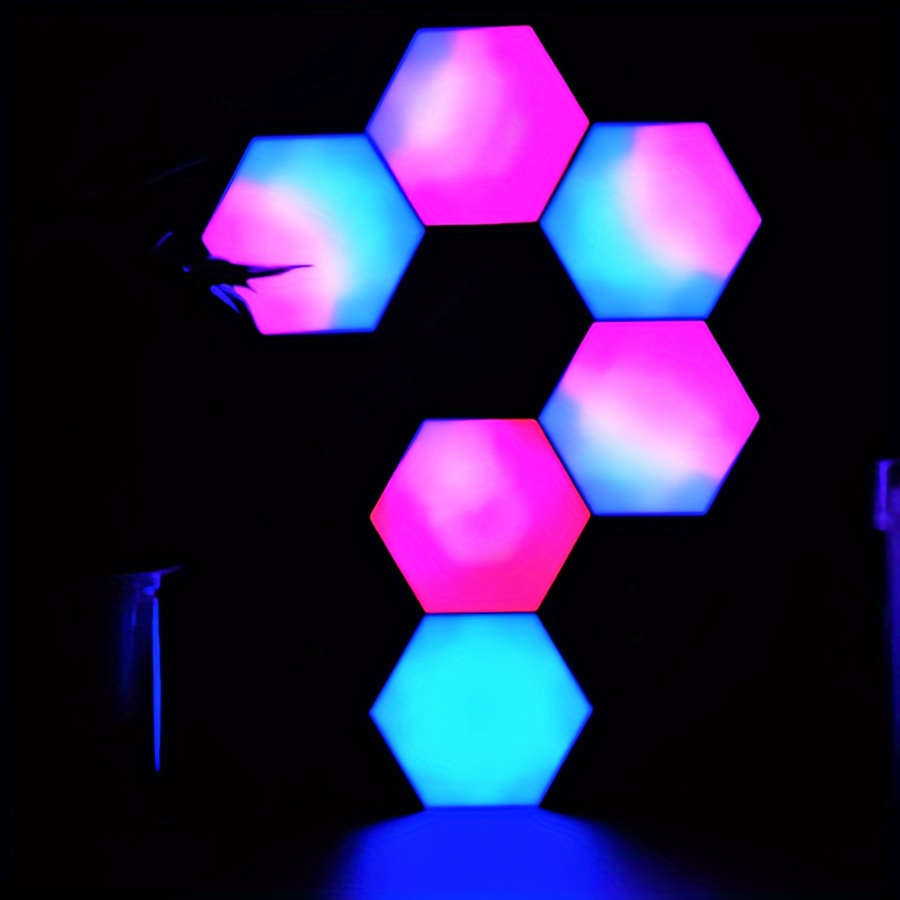 Intelligent Splicing Polygon LED Lights Color Combination Changing Effect For Bedroom Office Birthday And Holiday Decor