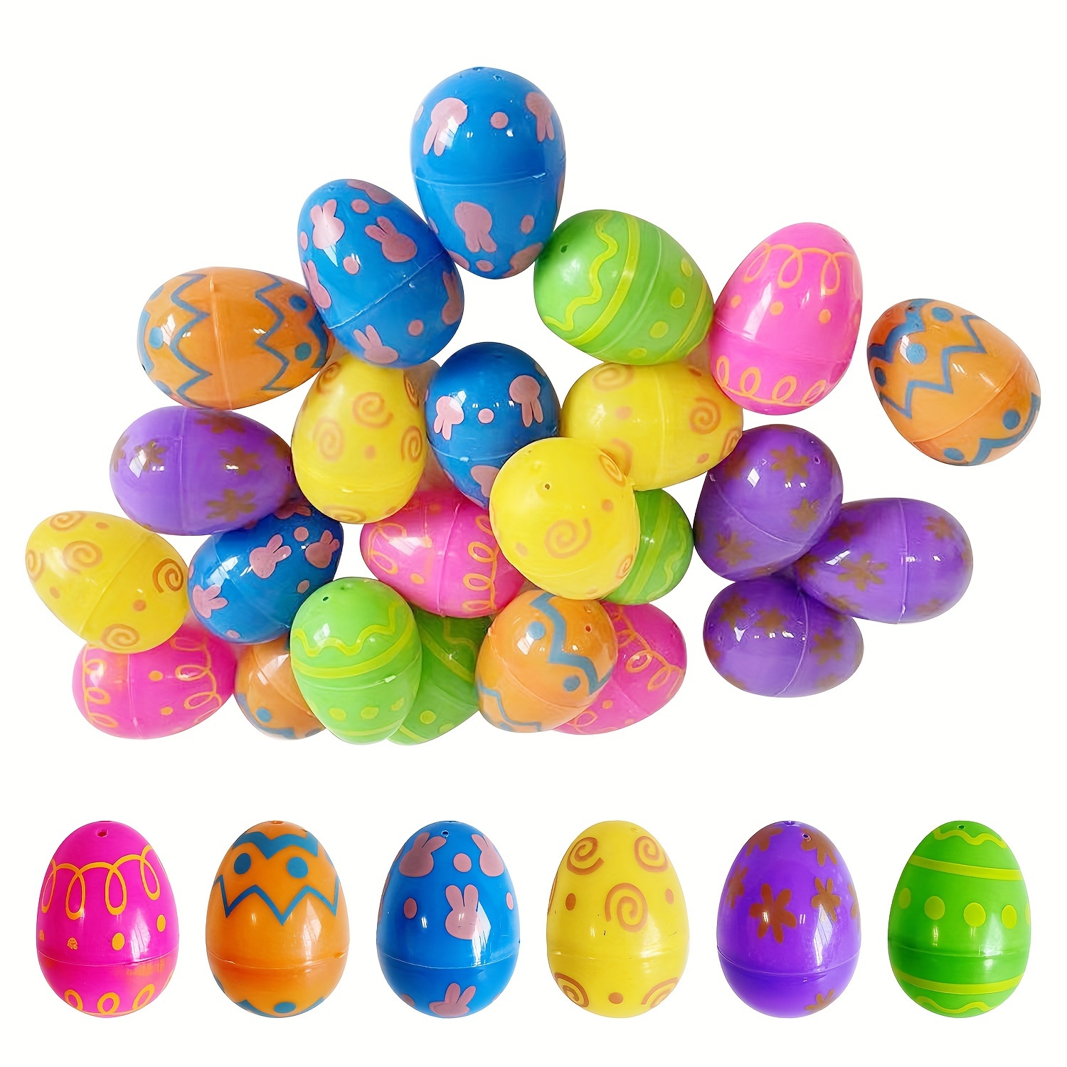 12x Uova di Pasqua Contenitore Vuoto in plastica colorata da Riempire Uovo  h. 11 cm diametro 8,5 cm - Party 2 