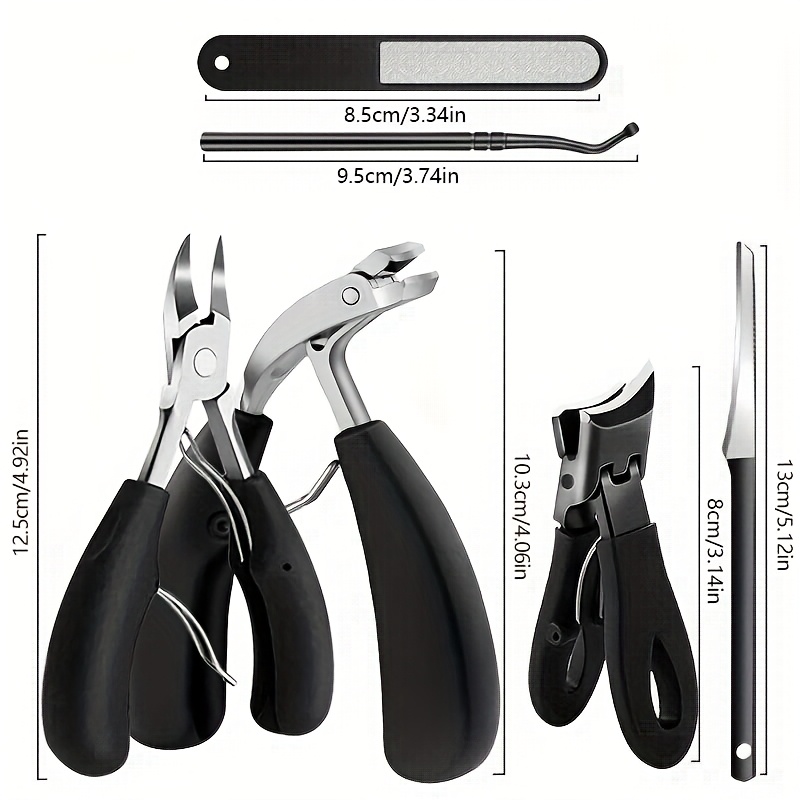 6pcs thick nail clipper set heavy duty podiatrist grade featuring   stainless steel     men and adults Product details 0