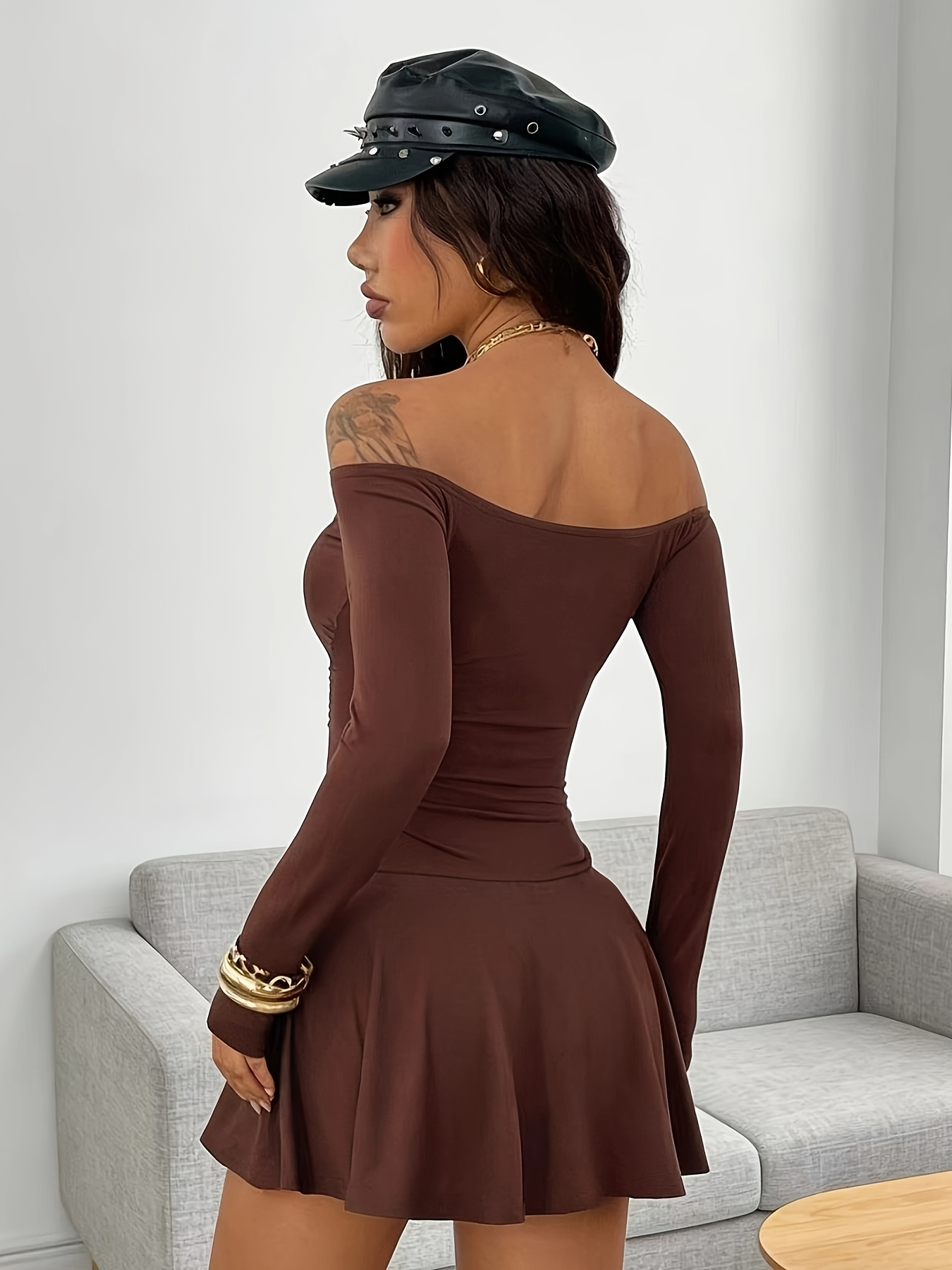 womens dress short long sleeve dress | Temu Oman