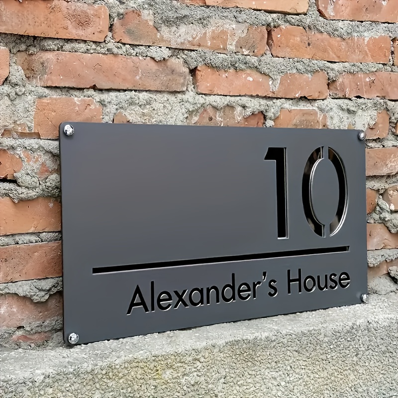 item picture Custom Acrylic House Number Plate - Double-layer Acrylic with Hollow-out Design, Includes Four Screws for Installation. Ideal for Wall Decoration, Housewarming Gifts, and Home Address Signs, Open in new tab.