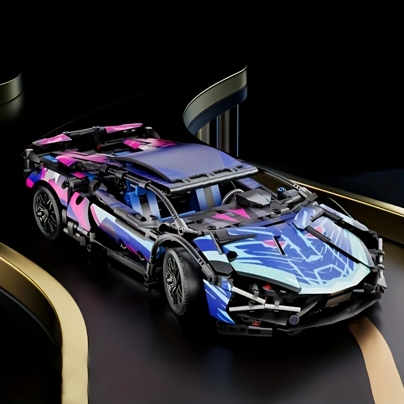 Stylish Cyberpunk Supercar Building Blocks - Perfect for Halloween & Christmas