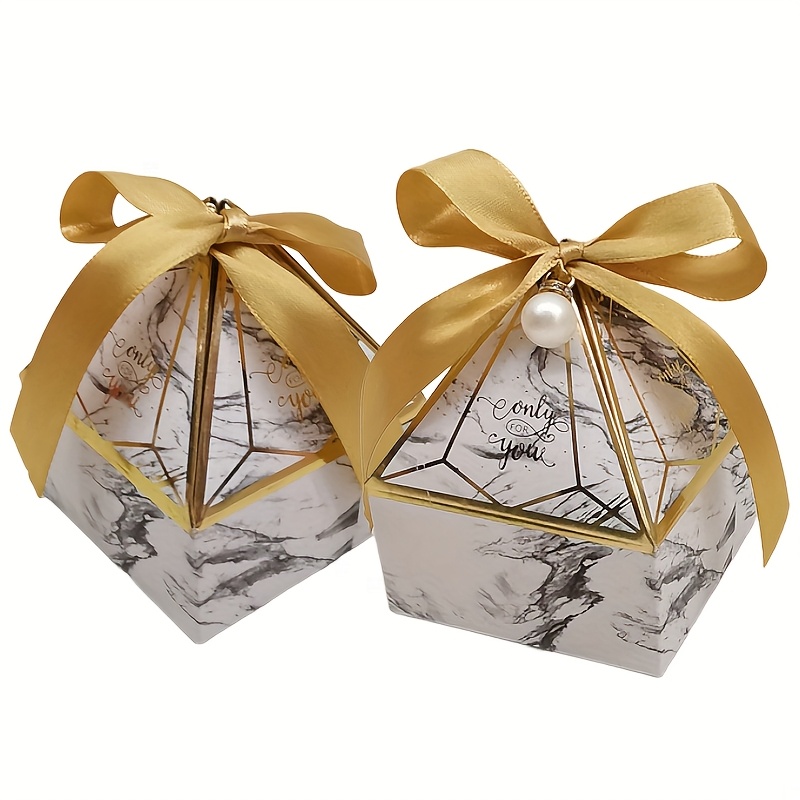 TEMU 50 Stück Neue Kreative Kegelförmige Mongolische Yurt Design Geschenkverpackungsbox Verlobungs Geburtstagsgeschenkbox Heißprägung mit Textband