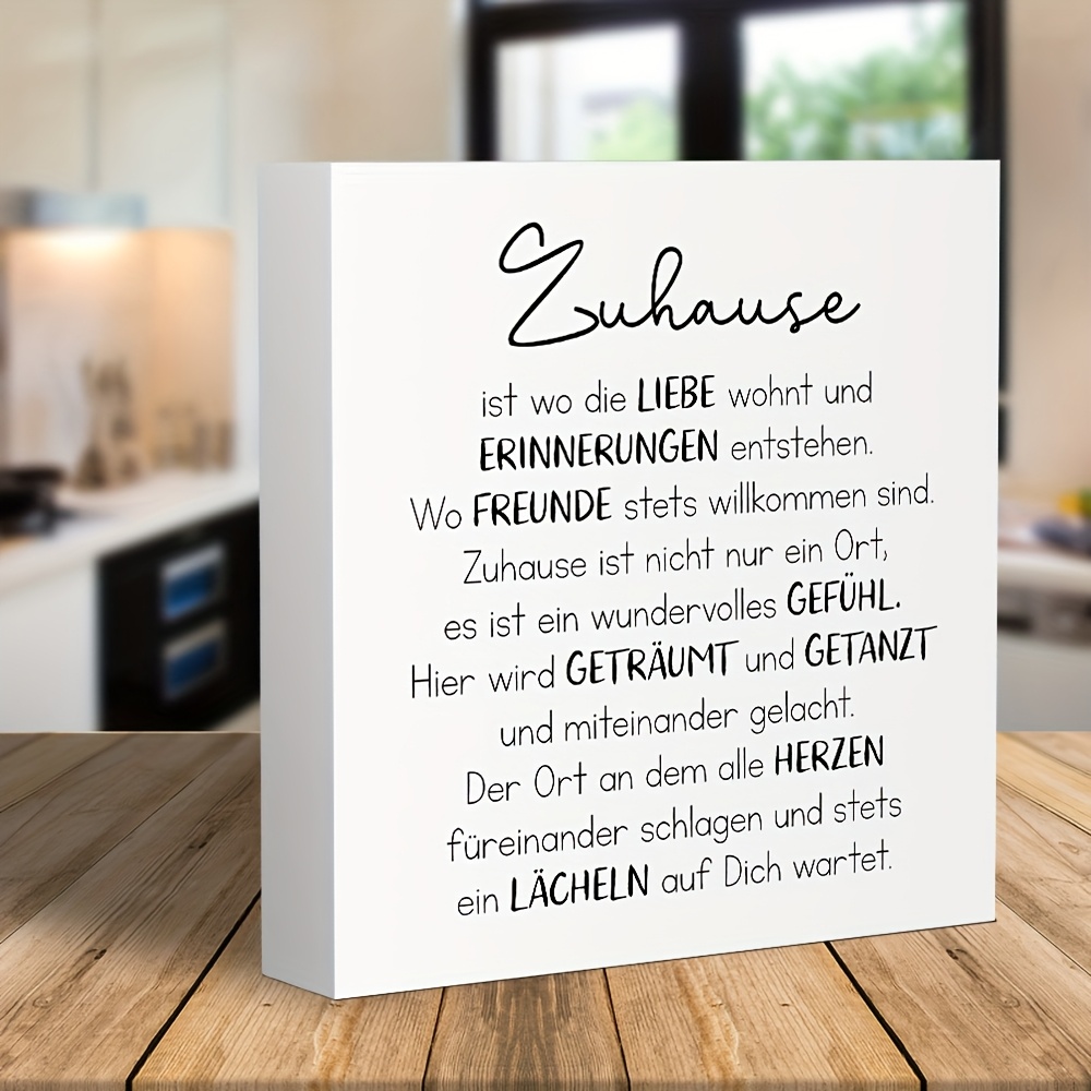 1 Modern Pvc Home Decoration Sign With German Quote "where Is Love, " - Elegant Cursive Style Wall Art & Desktop Decor For Living Room, Kitchen, Housewarming Gifts, Warm , House Decor, Sleek