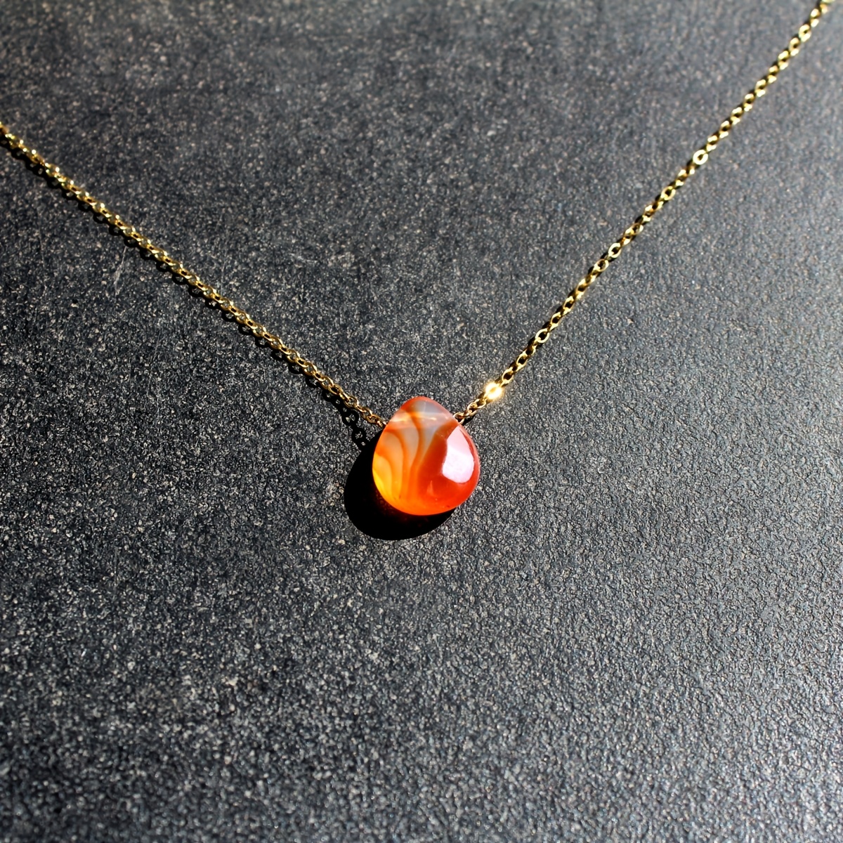 E-shop Sommer Natürlicher Achat Facettierter Wassertropfen-Schmuck für Damen Edelstahl, Zierliche Umwerfend Wunderschöne