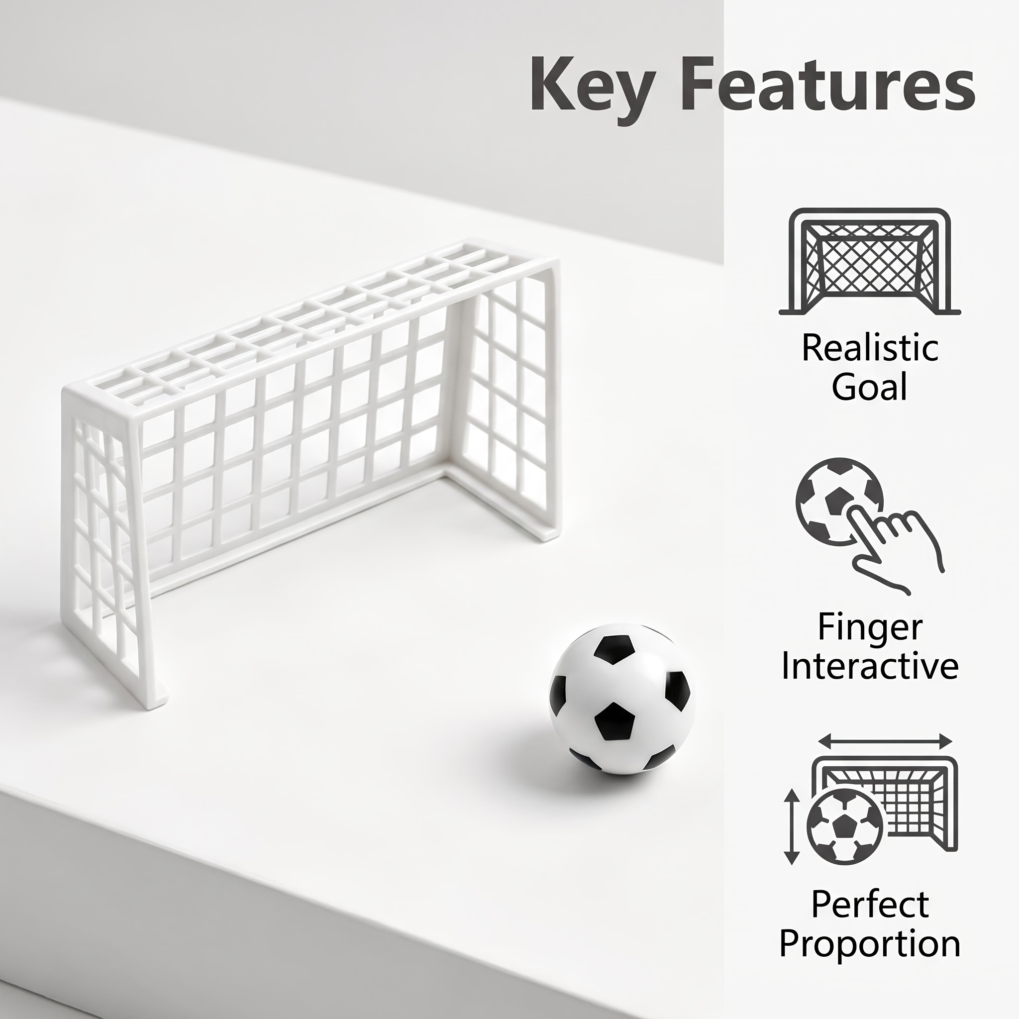 TEMU 1 Jouet de soccer de bureau | Comprend une balle et un but, fabriqué en plastique de couleurs mélangées