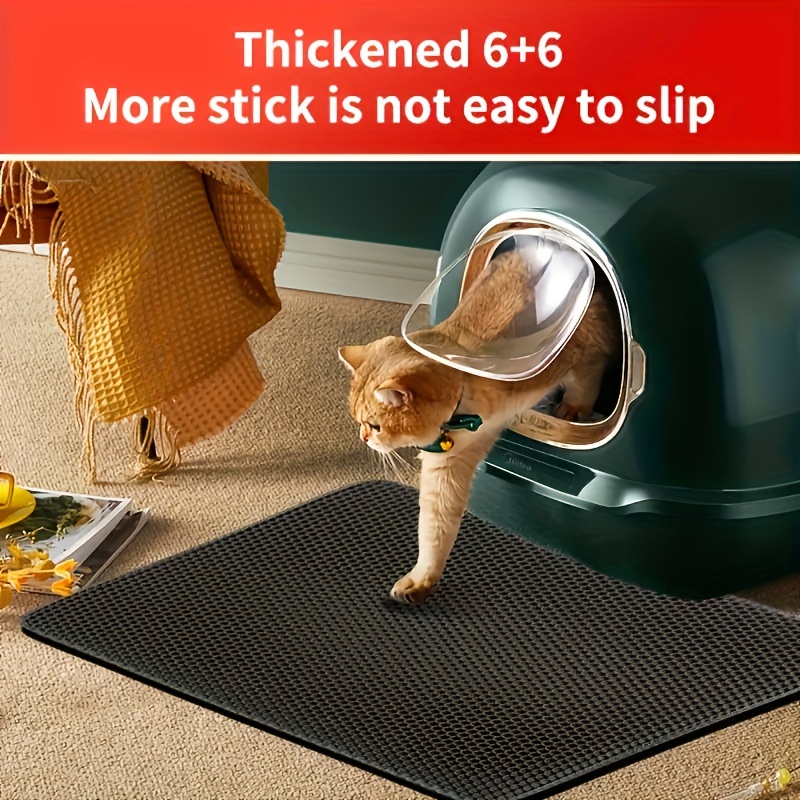 

Double-layer Cat Litter Mat, Eva Material, Non-slip And Waterproof, Large Size, Scatter Control Kitty Litter Trapping Mat For Cat Litter Box With Honeycomb Design, Easy Clean And Durable Pet Supplies