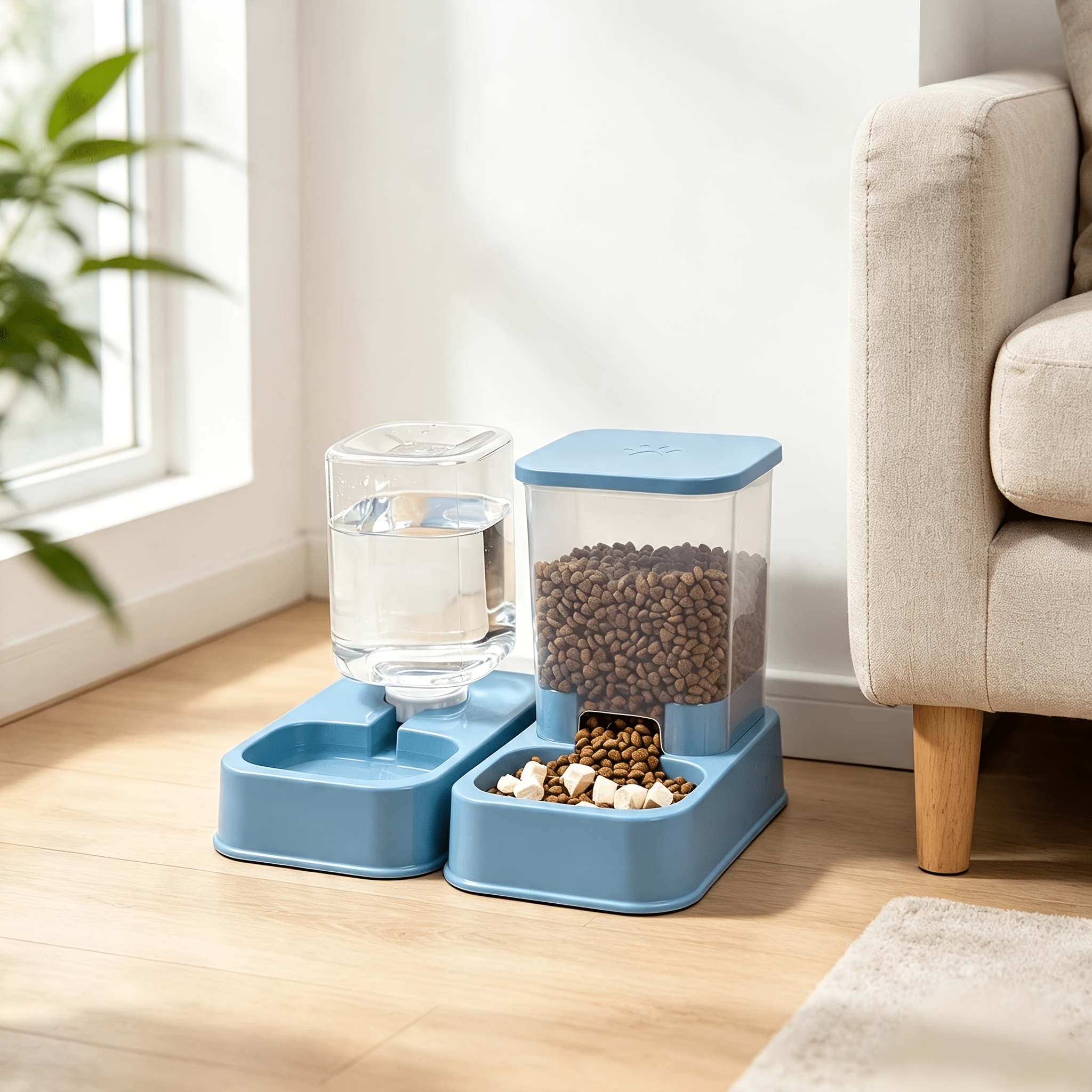 TEMU 2026 New Model 1pc/2pcs Automatic Cat And Dog Feeder With Water Dispenser - Pet Food Bowl And Water Dispenser Set - Intelligent Quantitative