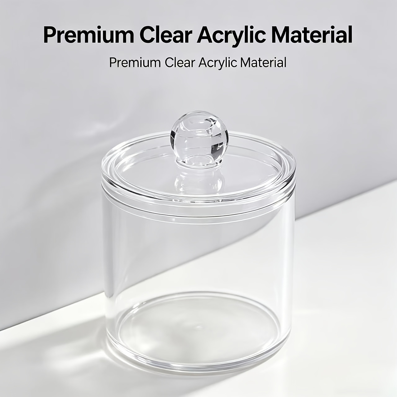 Image of Acrylic Transparent Swab & Toothpick Storage Box With Dual Compartments - Clear Cosmetic Organizer For Bathroom, Dresser, Medicine Countertop - Durable Fragrance-free Container