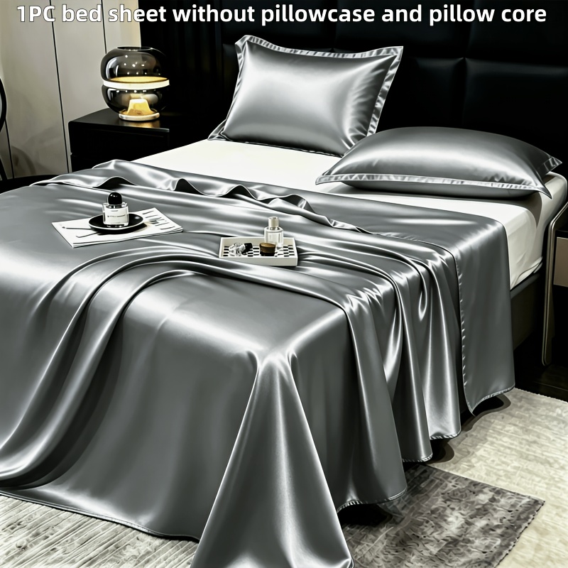 TEMU 1pc Sheets Are Easy, Luxurious, Solid Color, Lightweight, Soft, And Comfortable, Suitable For Family Dormitories, Bedrooms, And Machine Washable