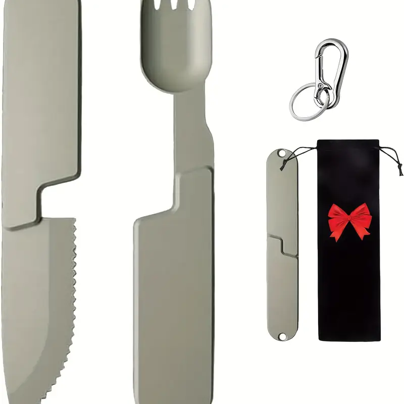 1 2 3pcs 2in 1 camping eating utensils set magnetic detachable utensil set reusable spoon fork combo for travel hiking wilderness backpacking utensils Product details 3
