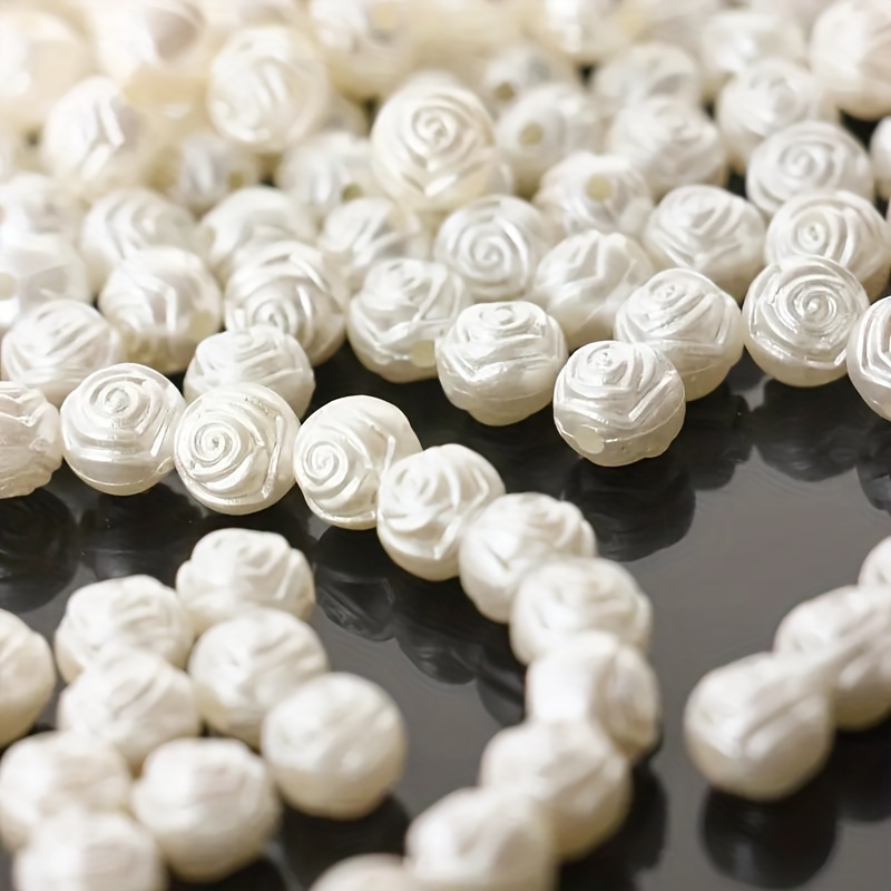 

150pcs 8mm White Acrylic Spacer Beads For Making - Elegant Craft Accessories