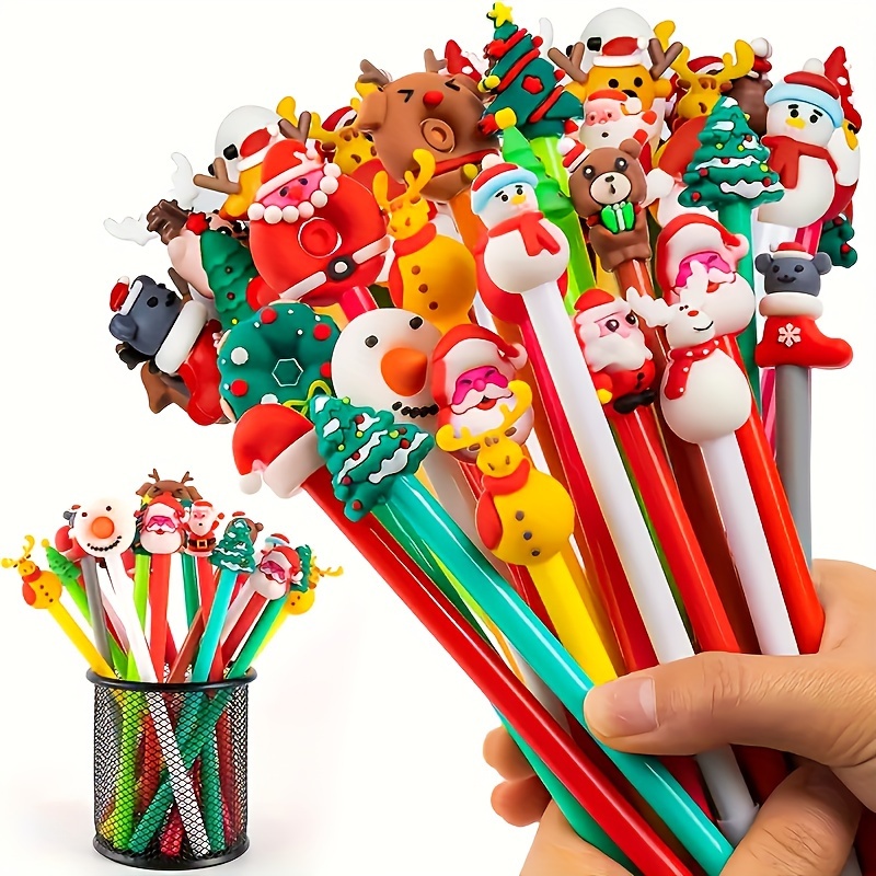 

10pcs Christmas Pens - 0.5mm Fine Point, , Lightweight Ballpoint Pens For School & Office Supplies