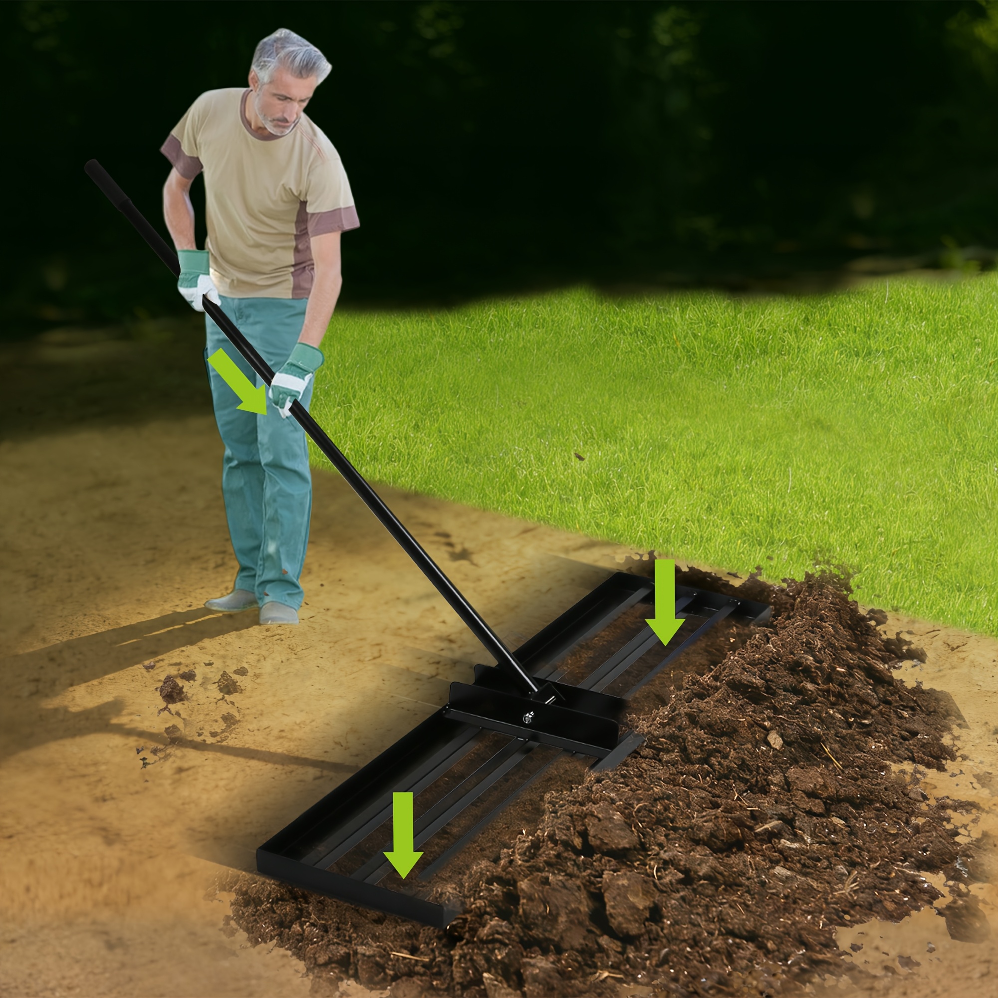 Lawn Leveling Rake, Heavy-duty Tool That Does Not Damage Grass, Suitable For Yards, Gardens, Golf Courses, Manual Weeding Tool Rake
