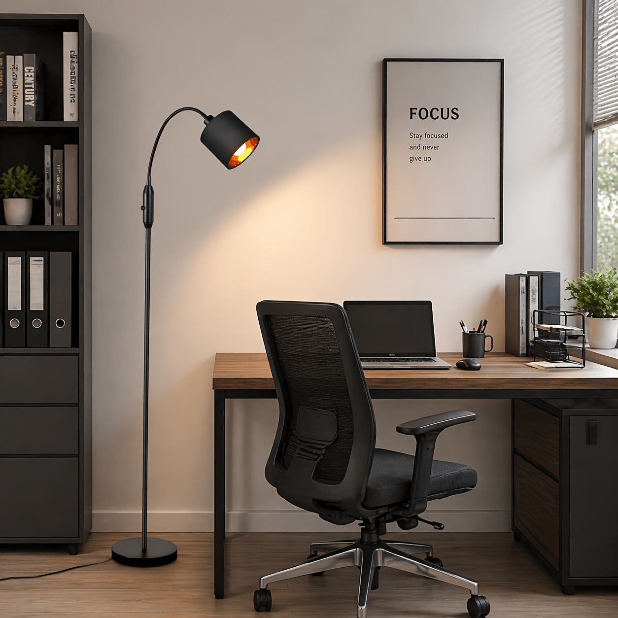 TEMU Lampe de sol Salon Rétro Noire Dorée Lampe de sol Moderne en Tissu Degrés E14 Interrupteur Rotatif Lampe de sol Bohème Design Chambre Lampe de