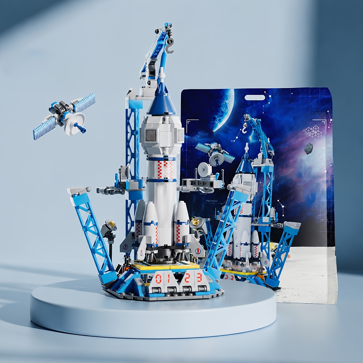 458pcs Space Rocket Launch Center Building Blocks Set, Rocket Launch Pad With Space Shuttle, Satellite And Astronaut Figures, Educational Toy For Kids And Space Lovers