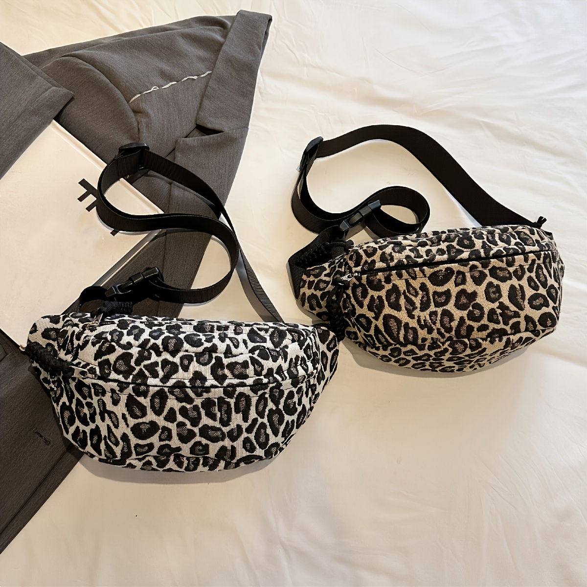 vintage leopard print women's chest bag casual fashion waist
