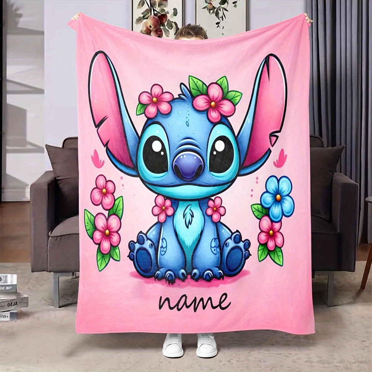 

Custom Name Printed Flannel Fleece Blanket, Soft , Contemporary Style, Anime Theme, , Reversible, , Polyester, , 200-250g Fabric, For Sofa, Bed, Office Nap, Outdoor Adventure