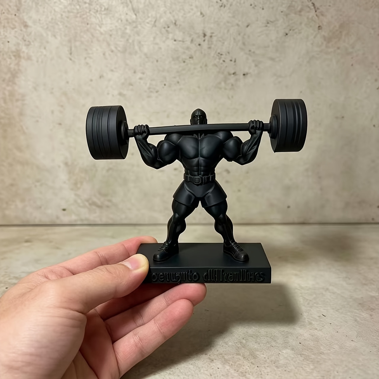 TEMU Matte Black Heavyweight Dumbbell Ornament, Fitness Inspirational Desktop Decor, Suitable For Gym, Office Desk, Home Shelf Display, Conveying To