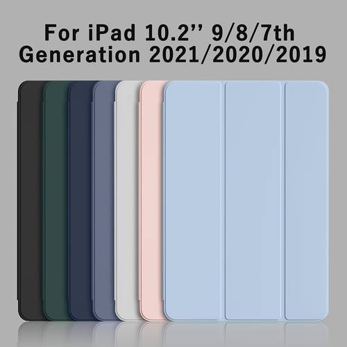 case for ipad inch 7th 8th 9th generatin 2019 2020 2021 synthetic leather tri fold flip stand tablet cover soft back cover protective shell auto wake up sleep
