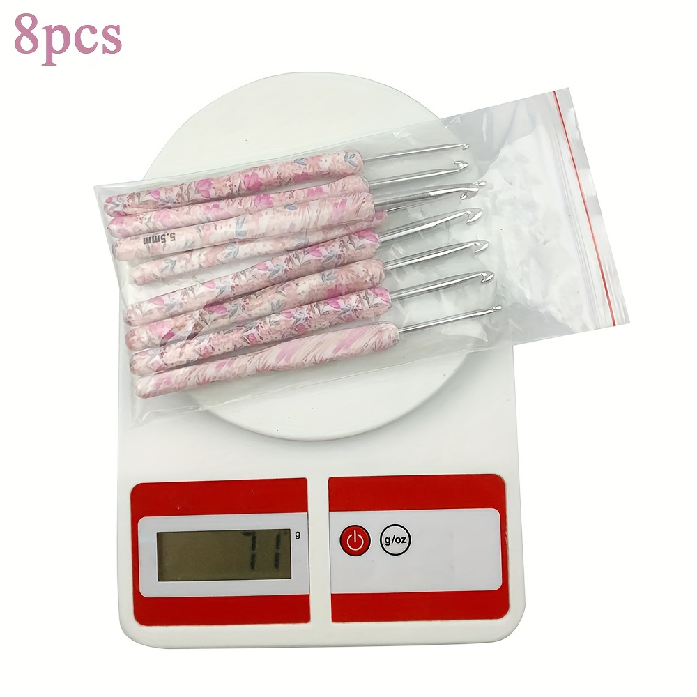 TEMU Set Of Stamped Aluminum Crochet Hooks / 8pcs Crushed Flower Set