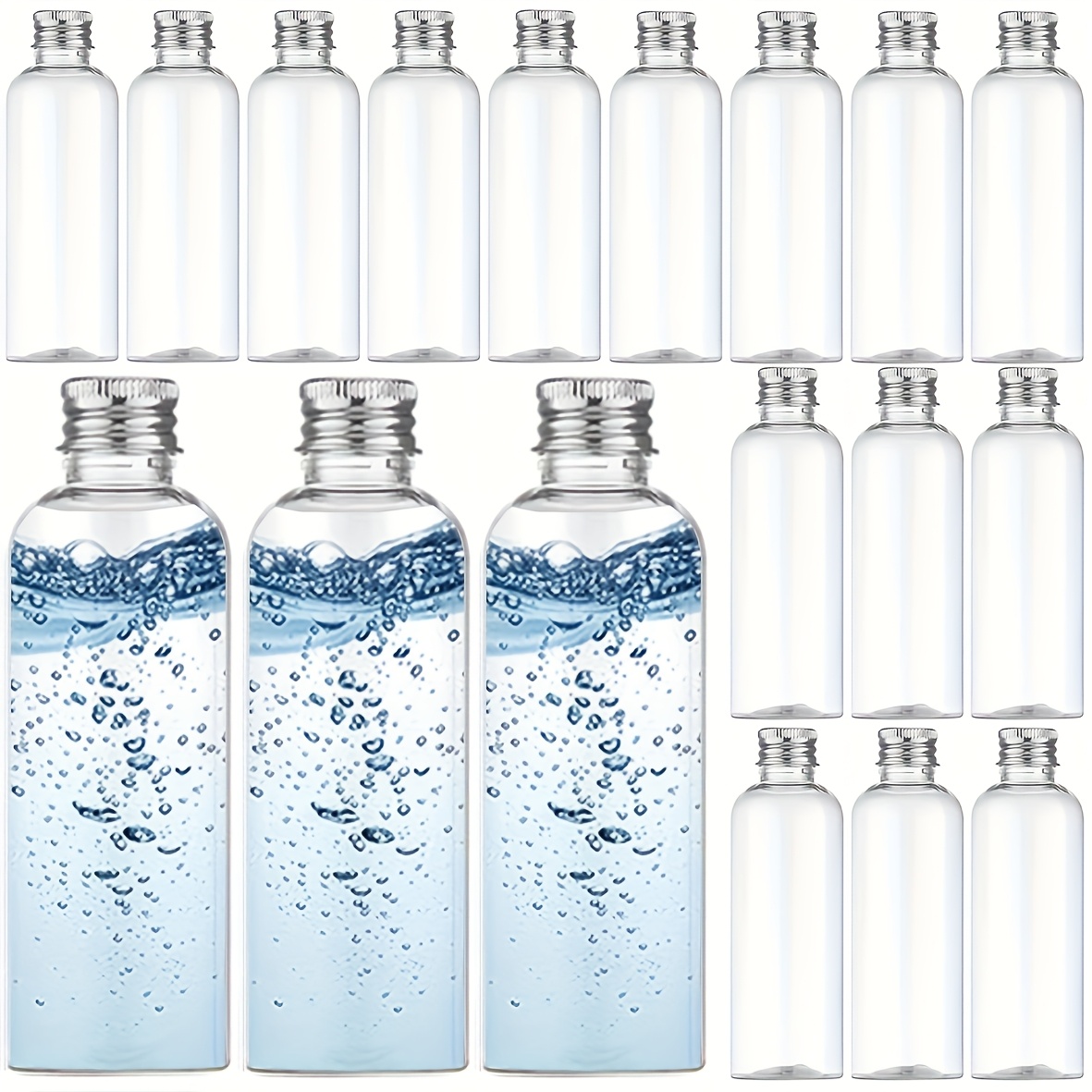 

10pcs 100ml Clear Refillable Plastic Bottles - Leakproof & Portable For Travel, Ideal For Liquids, Lotions, Shampoo & More (silvery Caps), Travel Bottles For Liquids