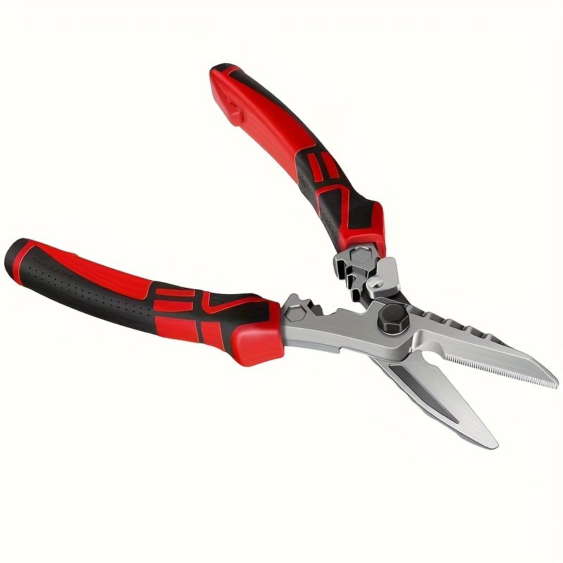 TEMU Heavy-duty 8.5'' Sharp Industrial Shears - Utility Scissors Suitable For Sheet Metal, Wires, Hose, Plastic & - No , For Diy
