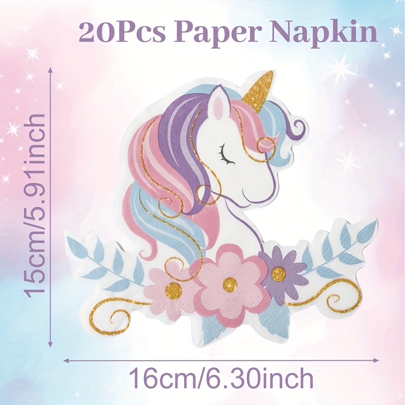 20pcs,animal Theme Paper Napkins,purple Animal Flowers Special Shape Napkin, Shower Party Supplies,happy Birthday Party Decoration,wedding Bridal Party Decor,party Favor
