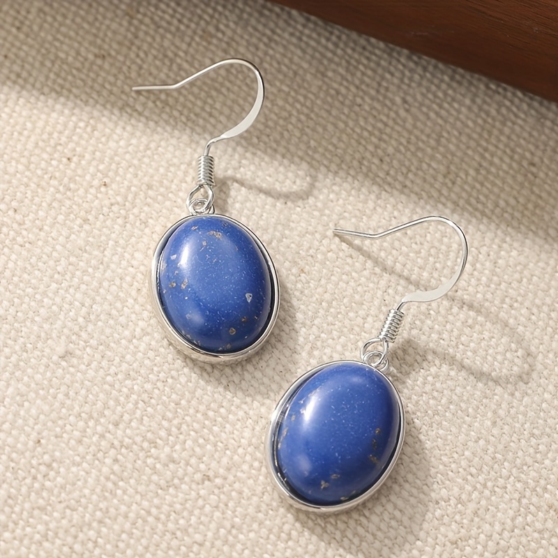 Women's Retro Ethnic Style Synthetic Turquoise Oval Earrings