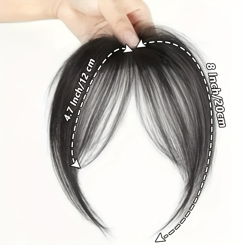 womens high temperature fiber synthetic straight hair wig with fluffy side bangs basics style with hair flipper bangs for daily and party wear details 4