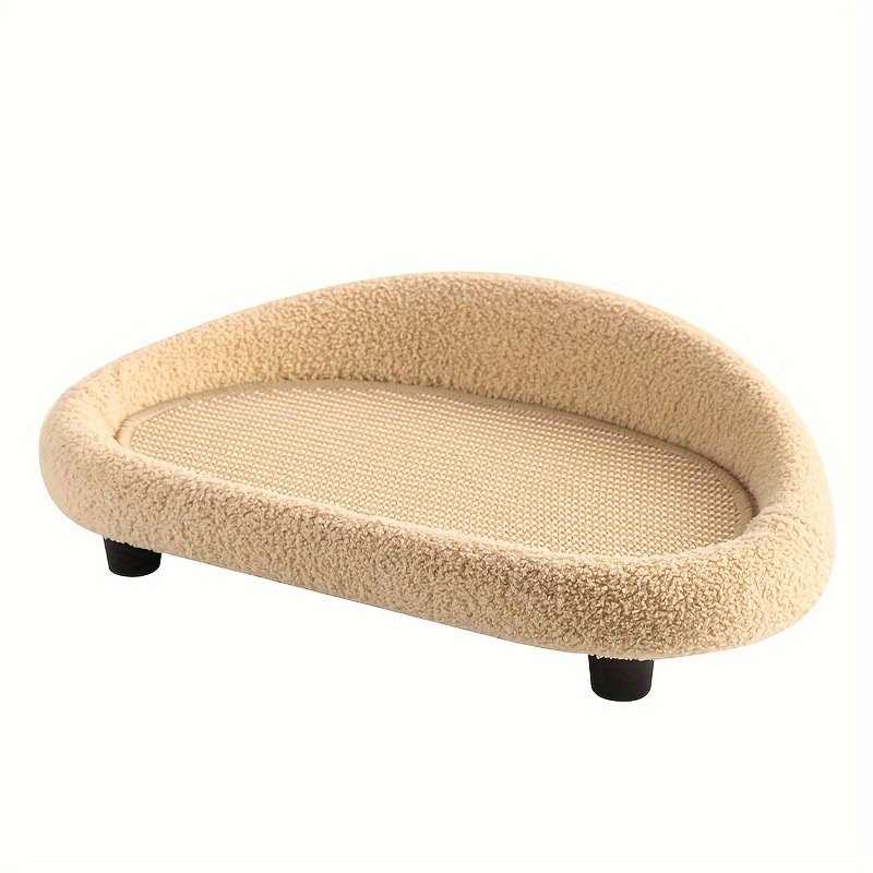 TEMU Cat Sofa Bed With Scratching Pad, Assembled Faux Hemp Scratcher, Cat Area, Claw Care & Entertainment Station, Pet Furniture For Cats