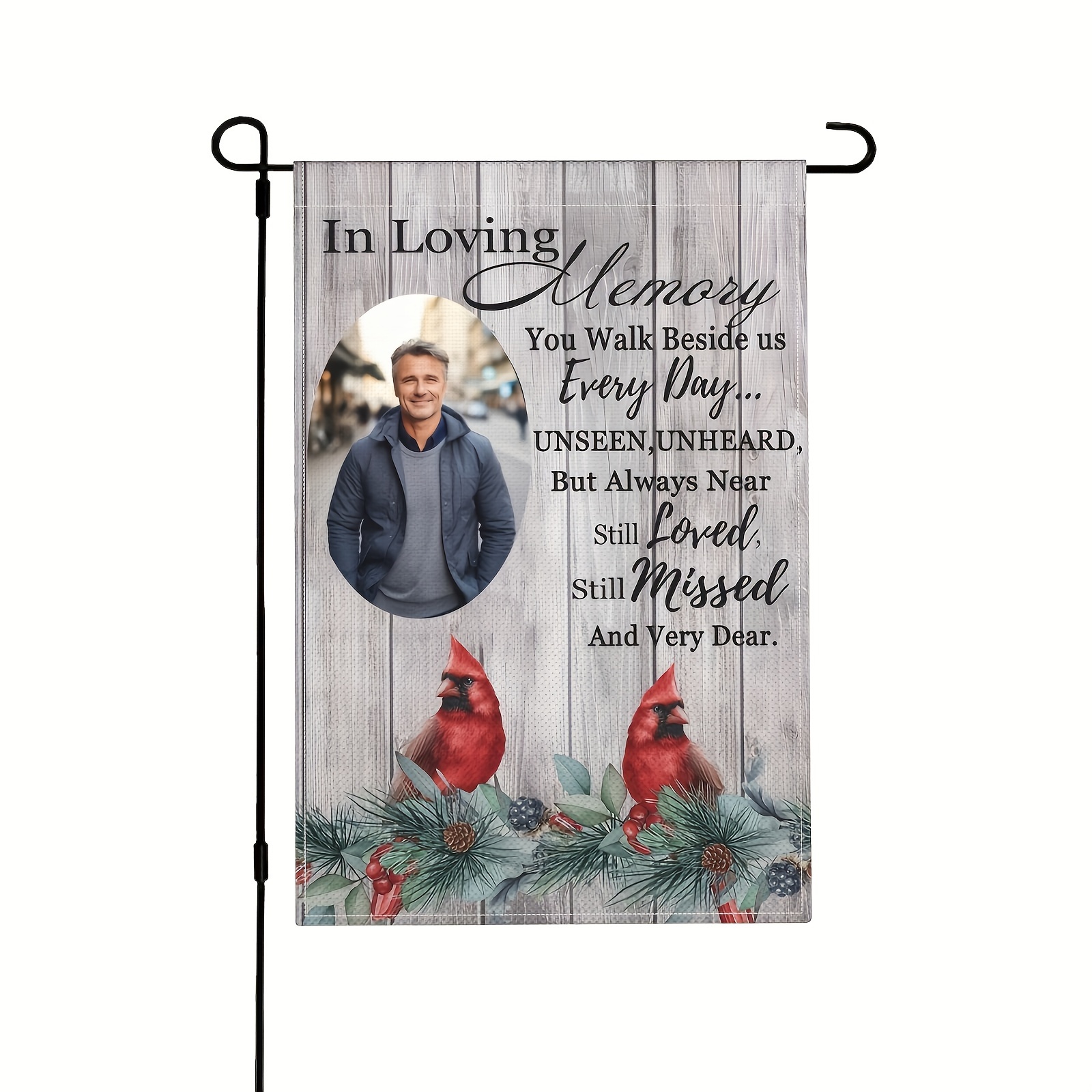 

1pc Customized Photos Double-sided Printing Garden Flag Personalized Double Sided Printed Garden Flags Good Not Easy To Fade Yard Flag For Courtyard Balcony Garden (no Metal Brace) 12x18 Inch