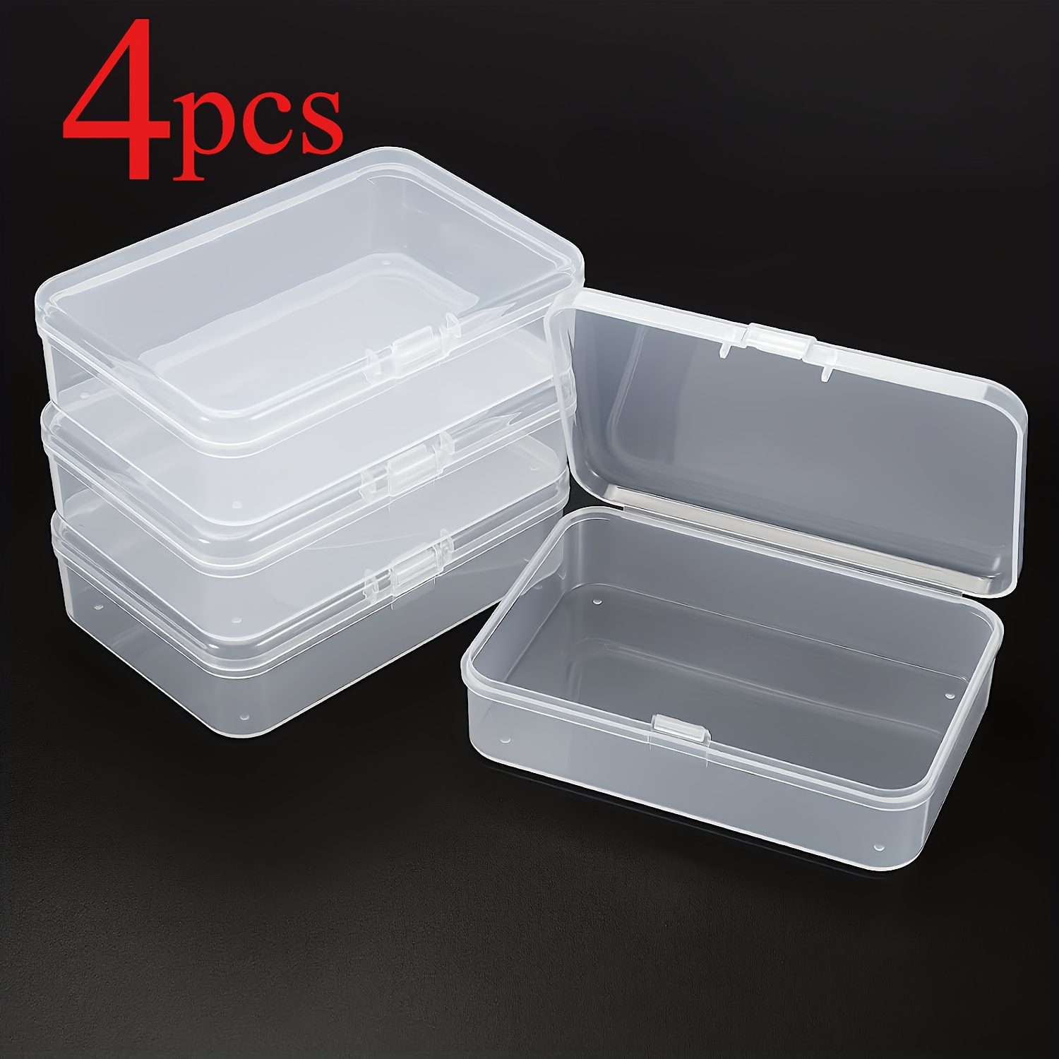 1/2/3/4pcs Transparent Plastic Jewelry Boxes for Organizing