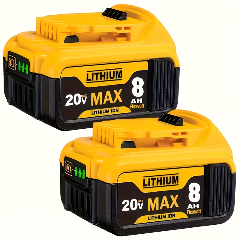 TEMU 2 Sets Of 20v 8.0ah Lithium Batteries That Serve As Replacements For 20v Batteries, Suitable For Various For 20 Volt Battery Models Including