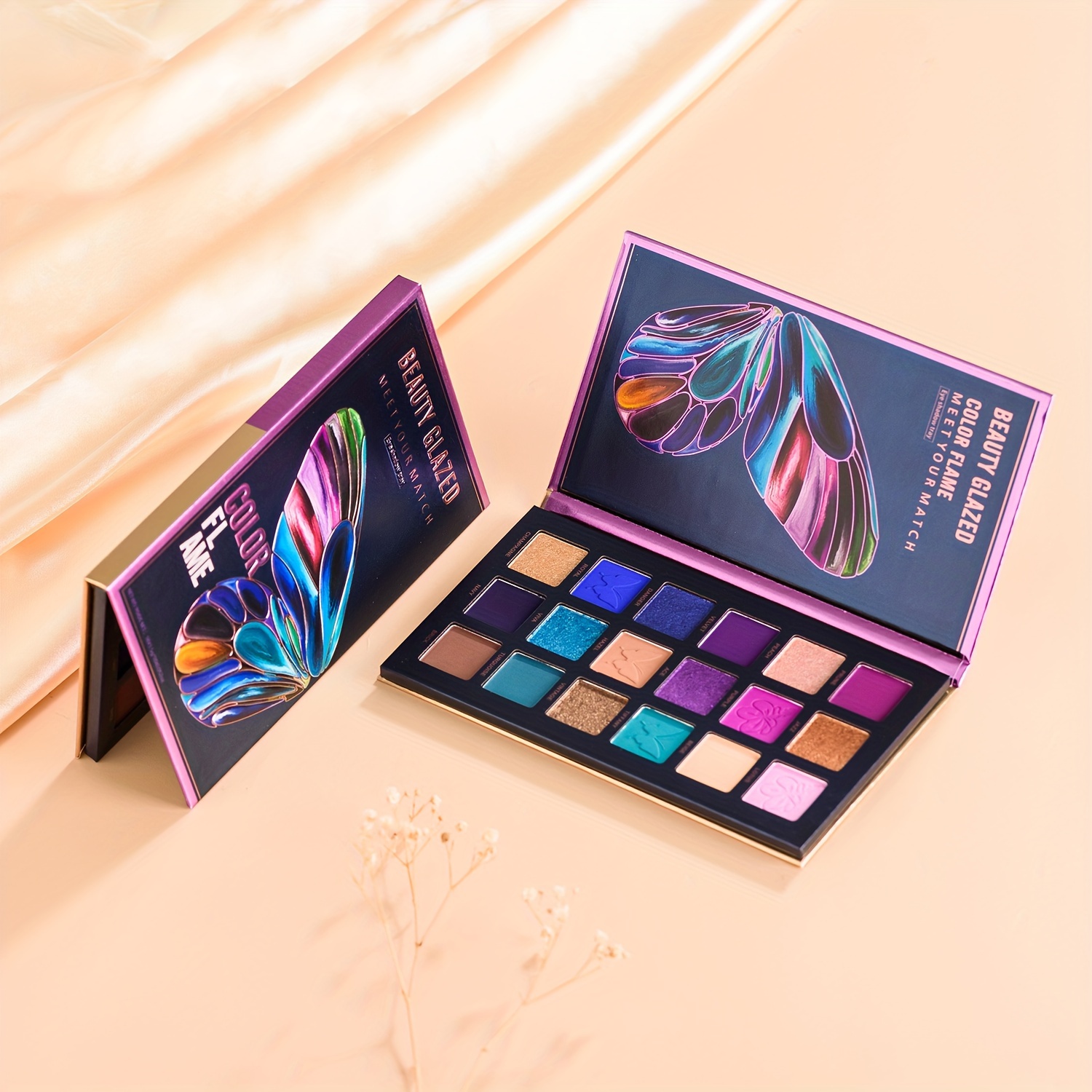 Image of 18-color -in- Eyeshadow Palette With , Shimmer, Glitter, Metallic & Satin - Base Neutral & Colors For Looks - Professional For & Artists