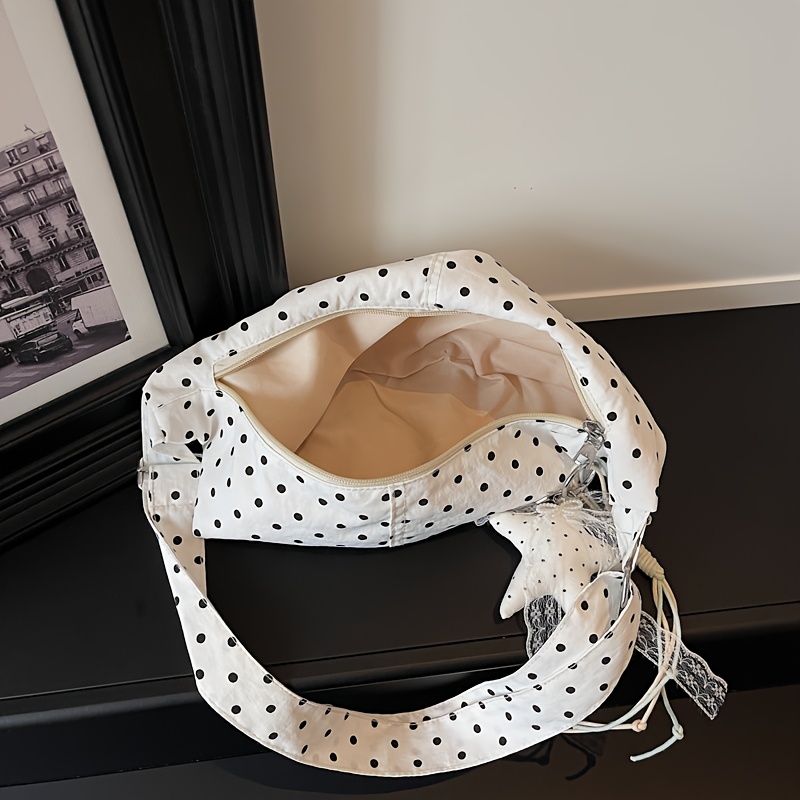 Polka Dot Star Pendant Dumpling Crossbody Bag_voghion.com