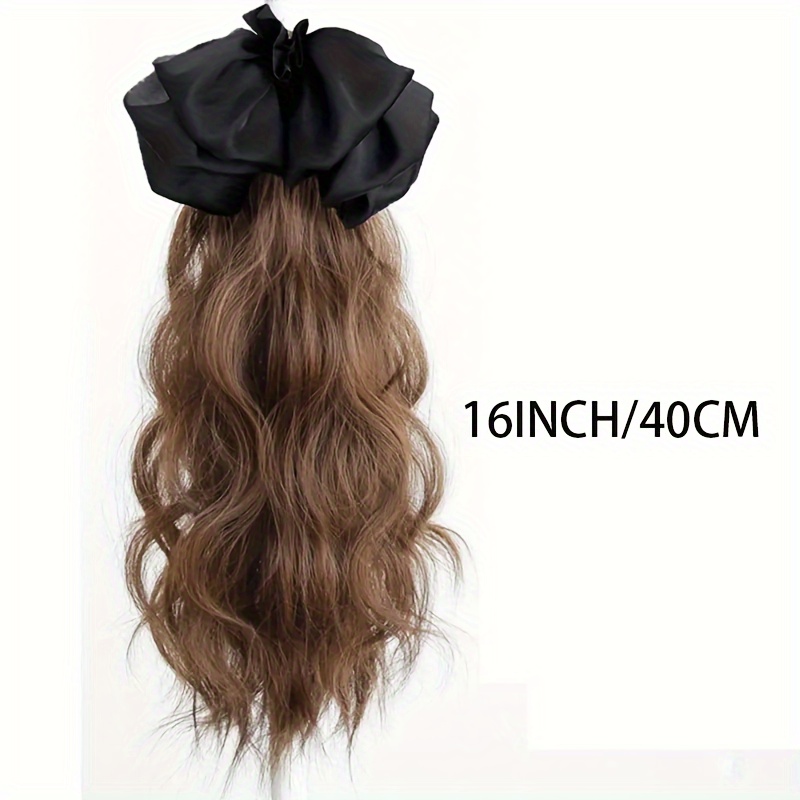 pinces à griffes synthétiques pour extensions de queue de cheval bouclées et ondulées avec une épingle à cheveux à nœud, parfaites pour améliorer les queues de cheval pour femmes et filles Détails du produit 3