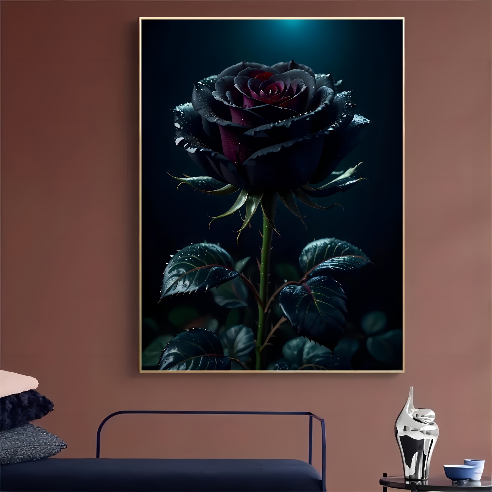 

1pc 5d Dark Magic Black Rose Diamond Art Painting, Diy Diamond Art Painting Set, Art Craft Home Wall Decoration