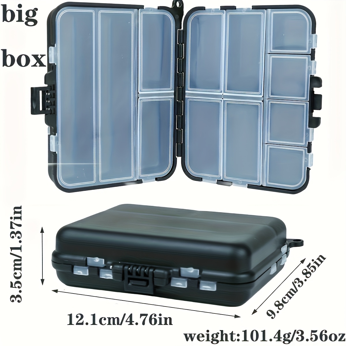 TEMU 1pc Multi-compartment Storage Box, Double-sided Fishing Tackle Box - Portable Organizer For Lures Hooks And Bait