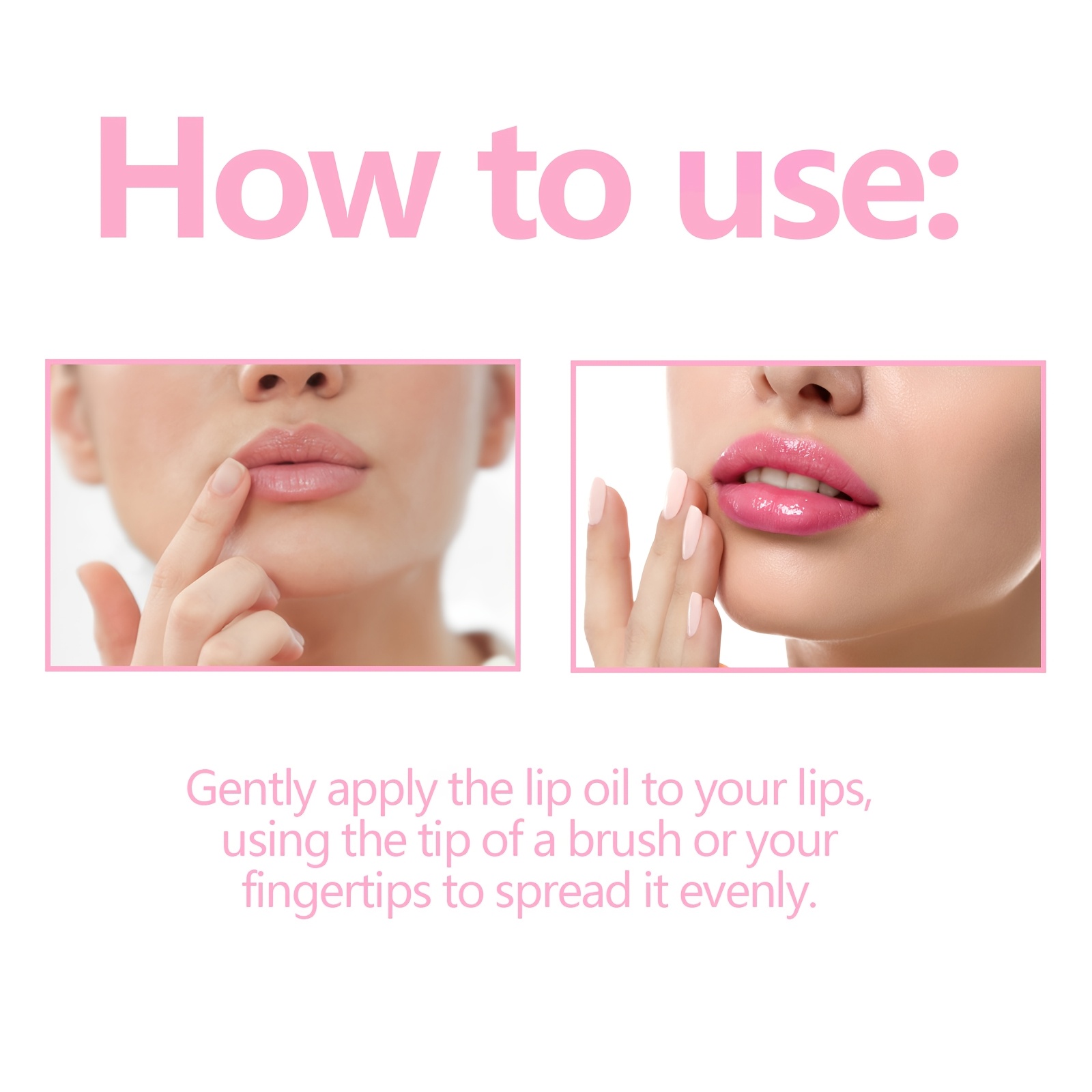 Lip Oil] Moisturizing Lip Care - Rose Extract, Vitamin E, Plumping & Softening for Dry Lips, 1 Package