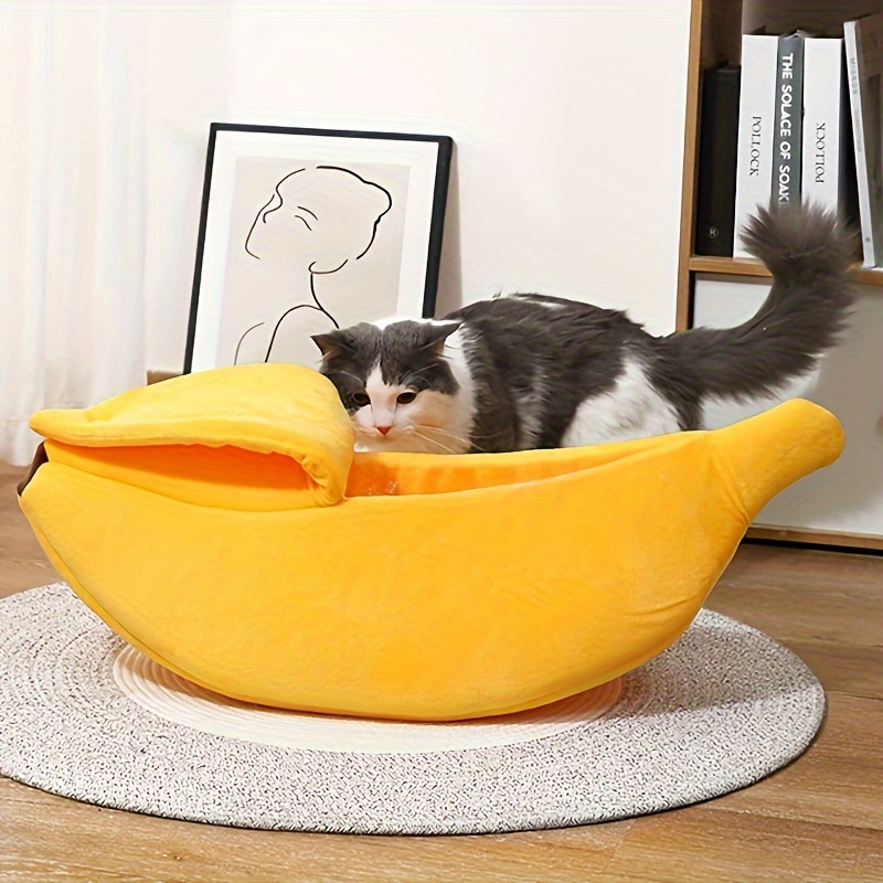 Creative House Warm Cat Banana Nest Pet Soft Temu