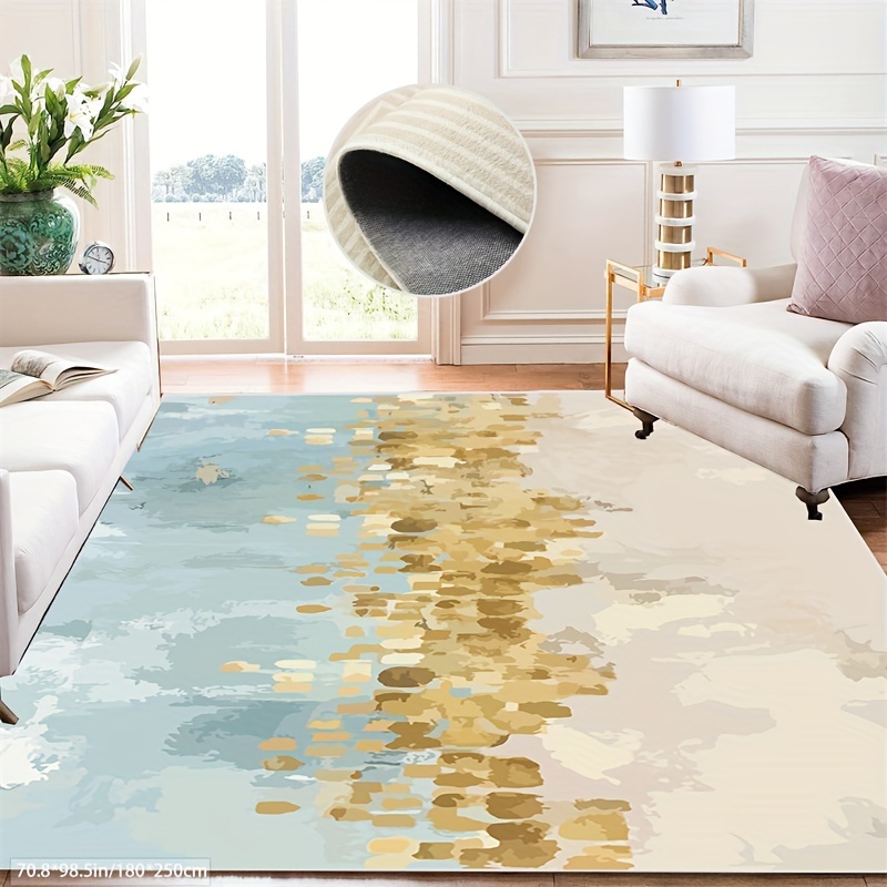 

Area Rug Living Room Rugs: Indoor Abstract Soft Fluffy Pile Large Carpet With Low Shaggy For Bedroom, Dining Room Home Office Decor Under Kitchen Table Washable Office
