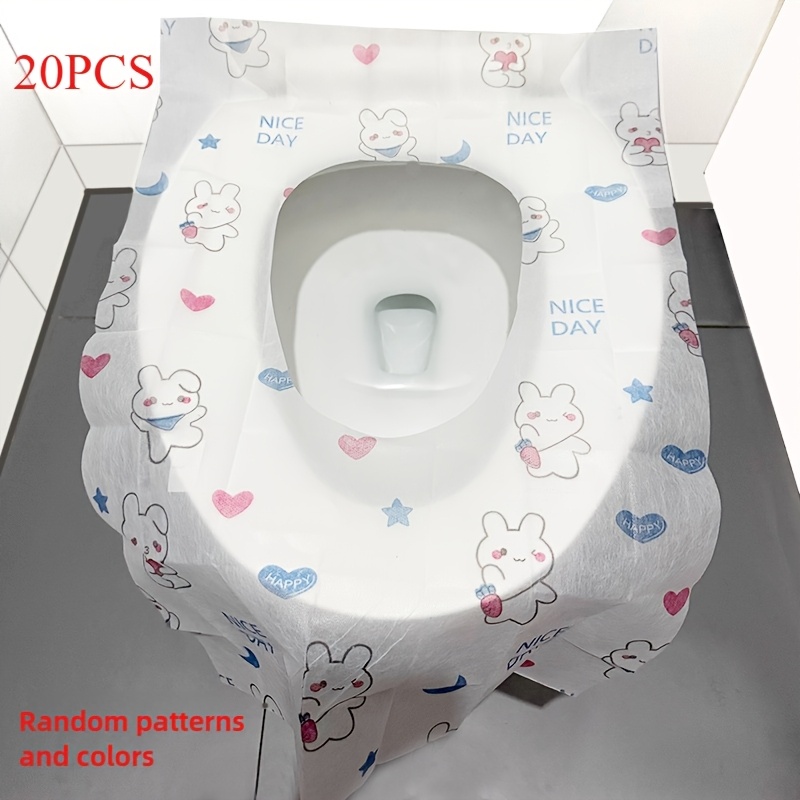 E-shop Einweg-Toilettensitzbezüge – Stück, niedliches Hasen- & Herz-Design, verlängert & breit für öffentliche Toiletten, Reisen & Flugzeug.