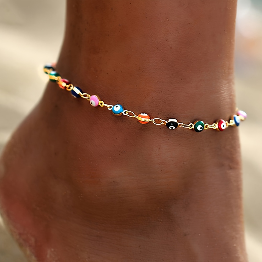 

Colorful Beach Bohemian Style Devil's Eye Fashion Holiday Lady Beach Anklet