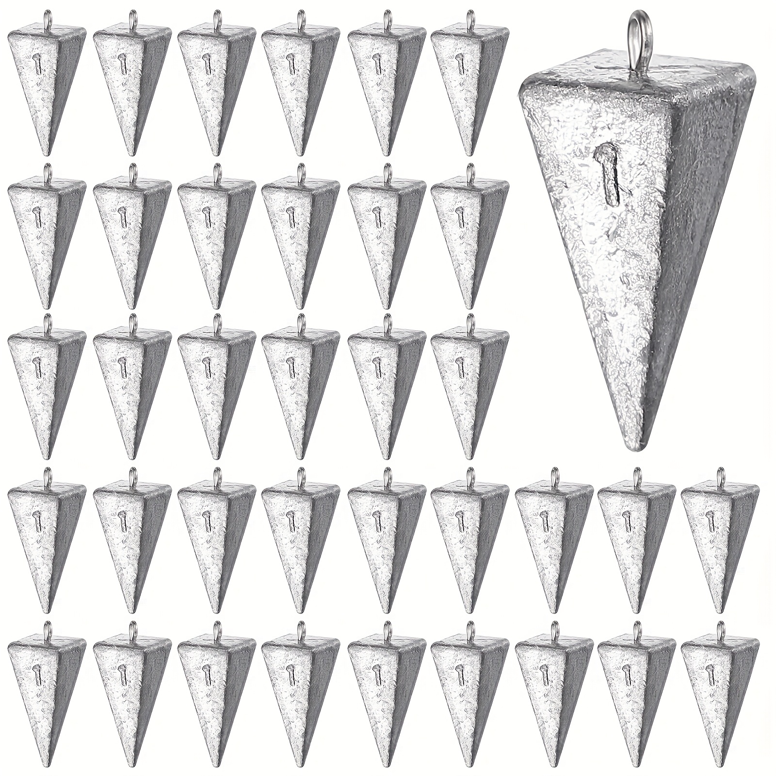 TEMU 36pcs 1oz Pyramid Sinkers Fishing Weights Saltwater Fishing Weights Sinkers Fishing Gear Tackles For Ocean Saltwater Surf Outdoor Fishing Supplies